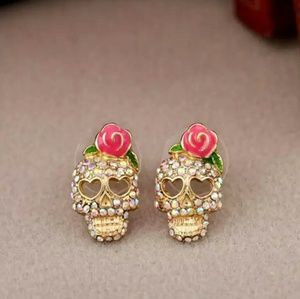 Adorable Halloween Candy Skull Earrings